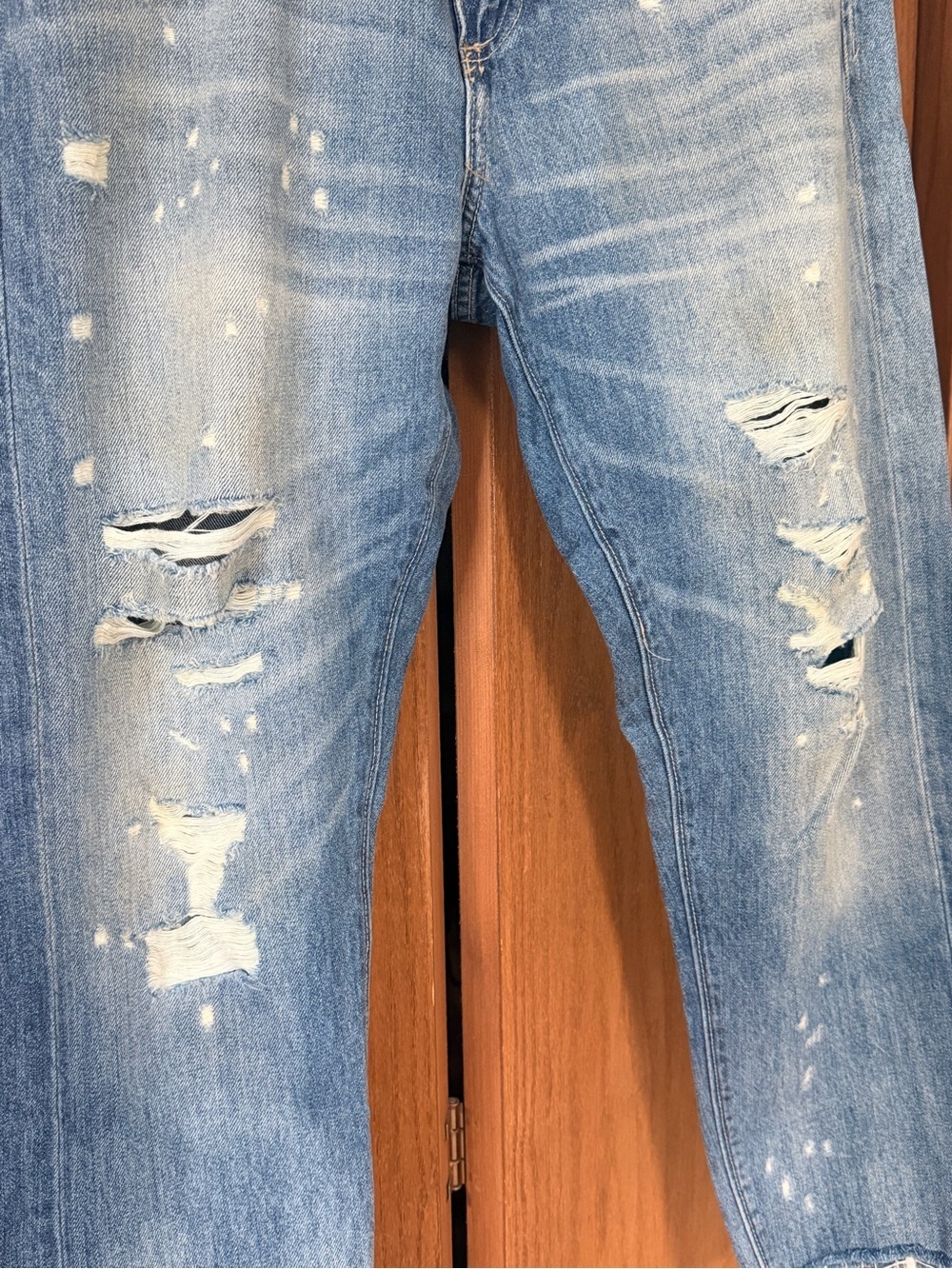 Lucky Brand Light Blue Distressed Straight Leg Jeans - Picture 2 of 7